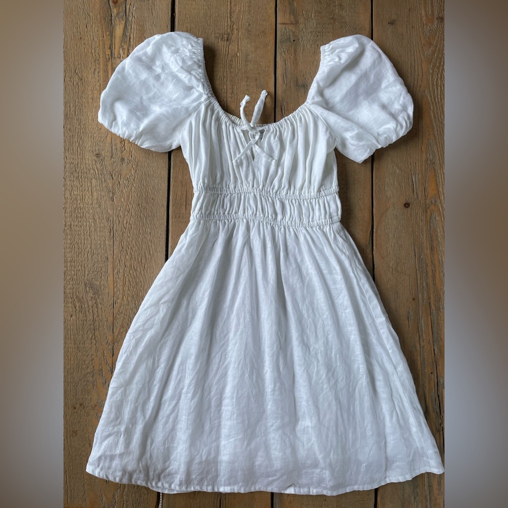 Faithful the Brand Calabria Mini Dress Plain White (Exclusive) Size Small